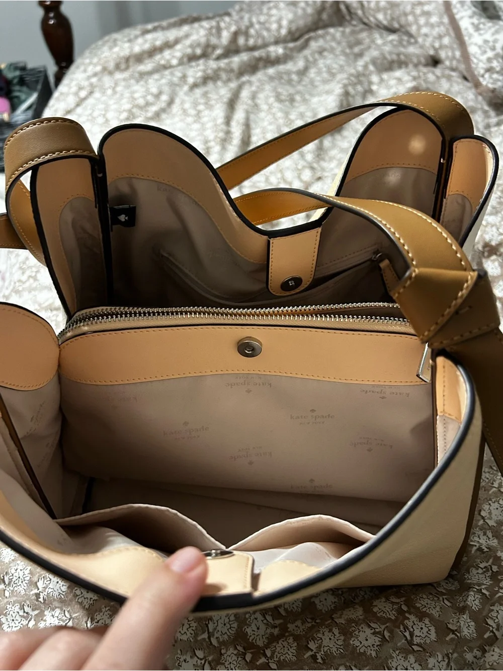 kate spade Pebbled Leather Shoulder Bag in crisp peach